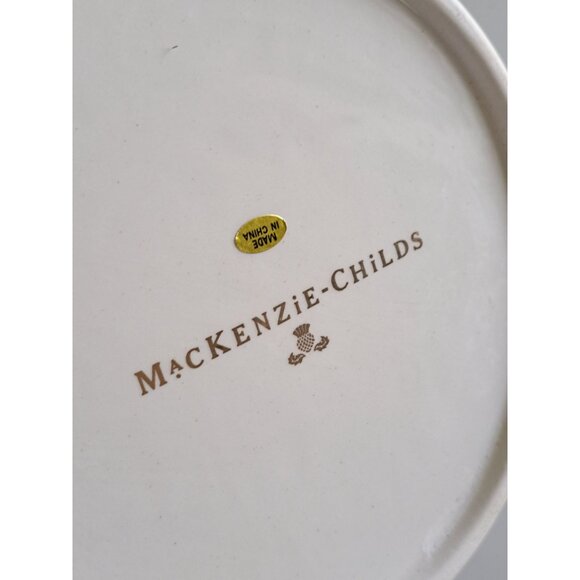 MacKenzie-Childs Avant Garden Watering Can 8" Ceramic Floral & Striped Design - Picture 6 of 11